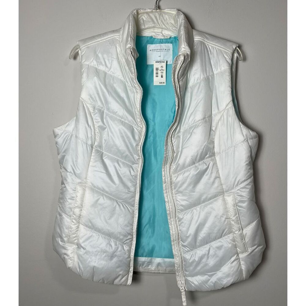 NWT Aeropostale Women's White Lightweight Puffer Vest - Picture 3 of 6